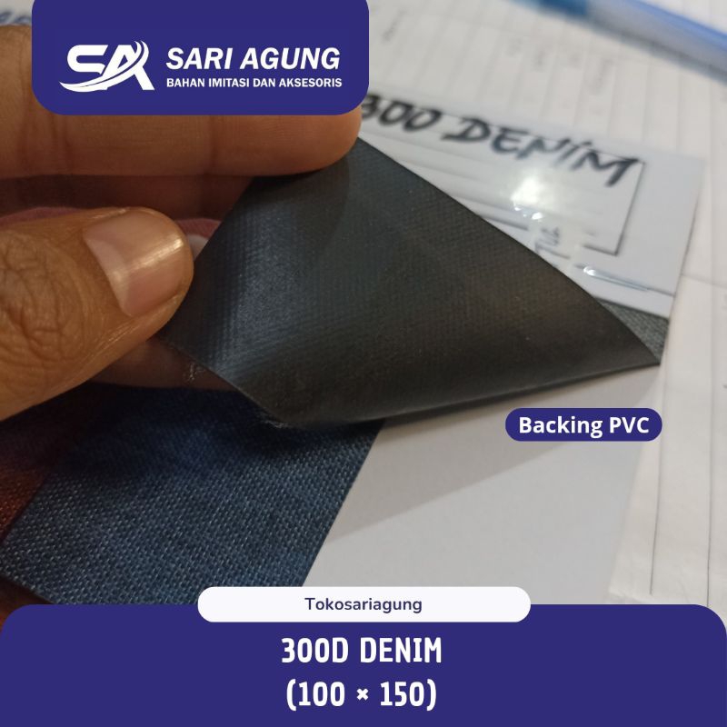 kli 300D DENIM (METER) KAIN CORDURA DINIER POLYESTER D300 DENIM DINIR BAHAN TAS RANSEL