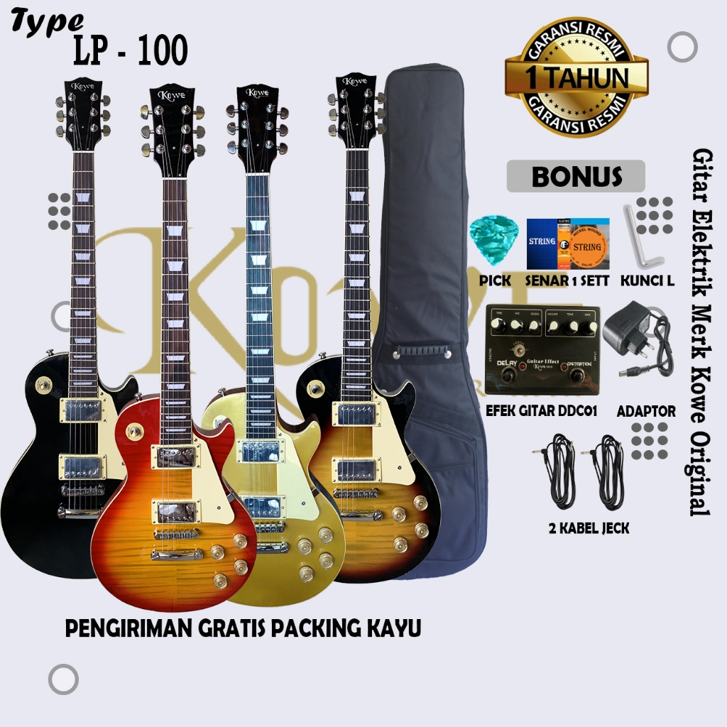 Gitar Listrik ORIGINAL KOWE model LessPaul
