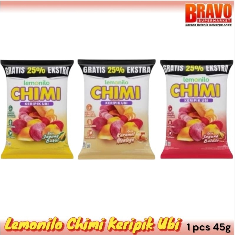 

Chimi Kripik Ubi 41g - | Jagung bakar //Jagung balado//Ubi karamel |