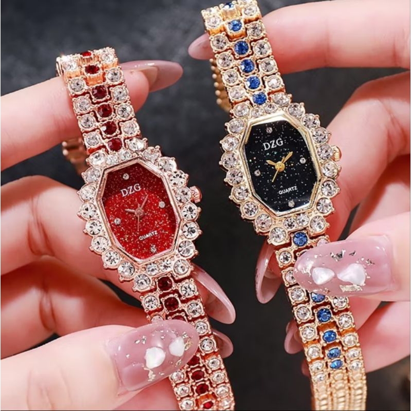 Jam Tangan Wanita Full Diamond DZG JW-24 - Jam Tangan Wanita Terbaru Anti Air Tahan Karat - Jam Tang