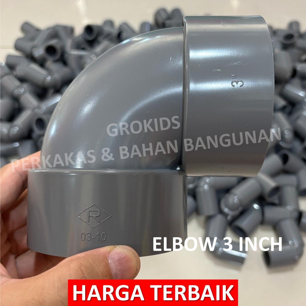 Rucika Elbow / Knee 3" inch PVC | Sambungan Pipa 3 inch Rucika