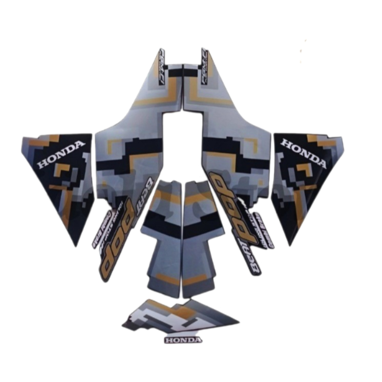 Stiker Striping Beat Pop 2017 Silver Lis Les Body Motor Honda Beat Pop 2017 Terbaik