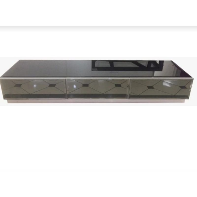 KLASSE - Crystal Kabinet Tv 3 laci - Meja Tv full kaca - Kabinet Laci Minimalis 