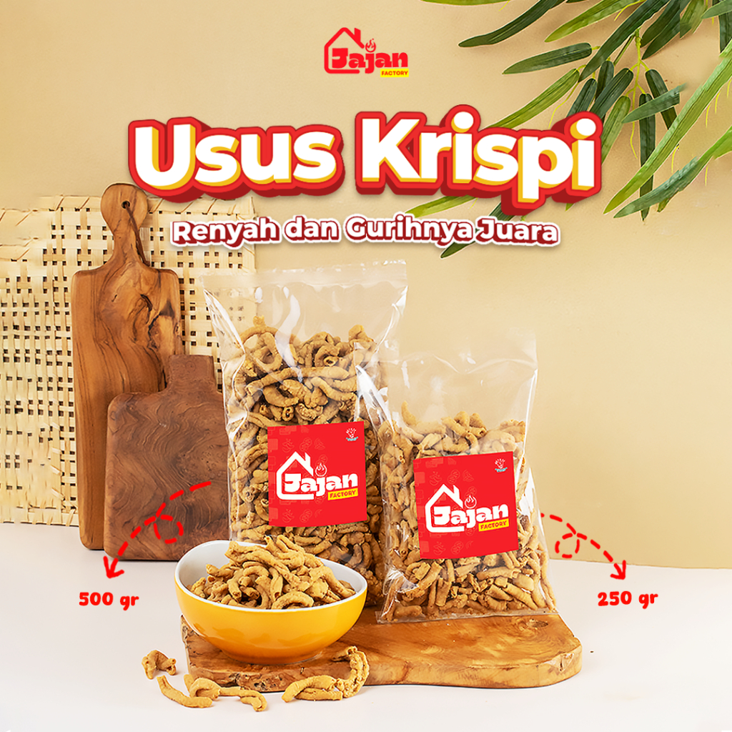 

Usus Krispy Original 250 gram / 500 gram Cemilan Snack Crispy Gurih Camilan Kiloan Jajan Murah Kriuk