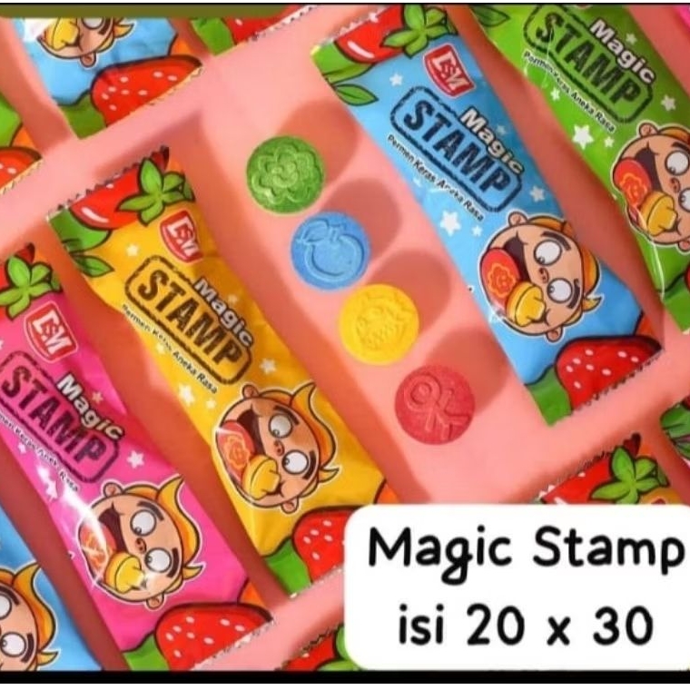 

permen Magic Stamp Isi 20 x 30