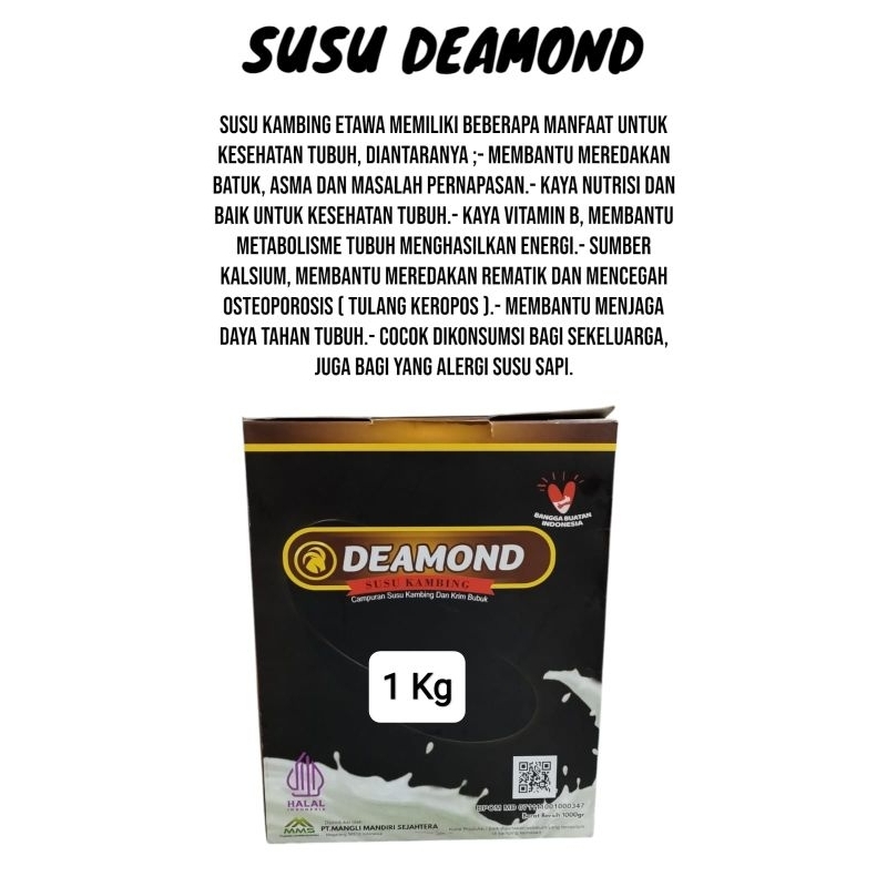 

Deamond susu etawa membantu meredakan batuk,asma dan gangguan pernapasan,kaya nutrisi