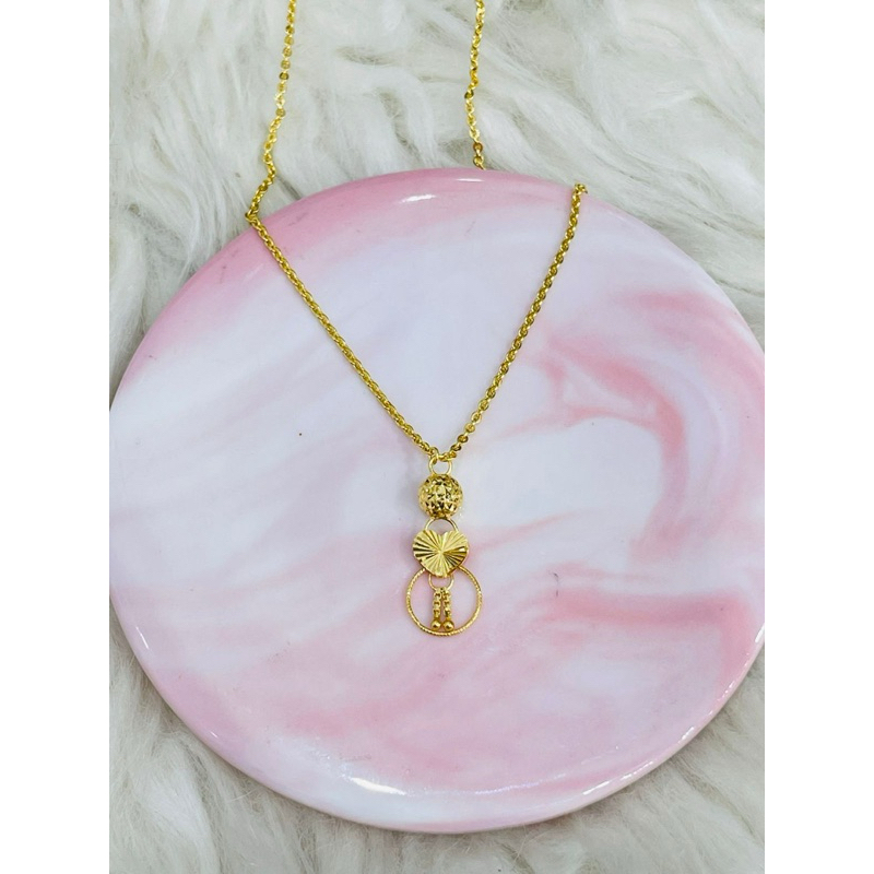 kalung fancy bola love kristal ring rumbai emas asli kadar 700