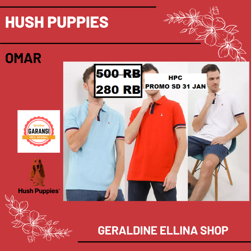 Kaos hush puppies pria laki laki men original sale seri OMAR