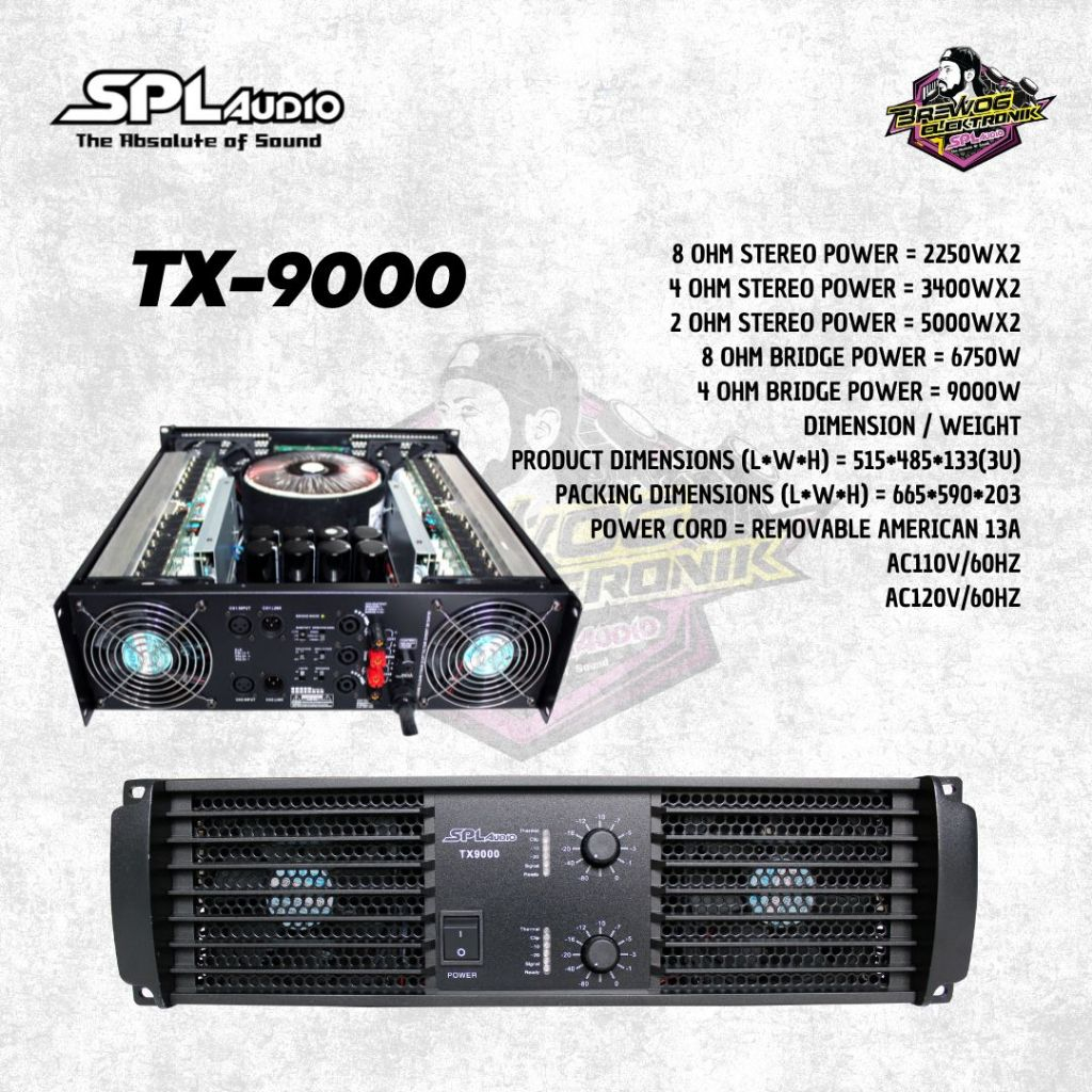 ORIGINAL PRODUK BREWOG SPL AUDIO POWER TX-9000