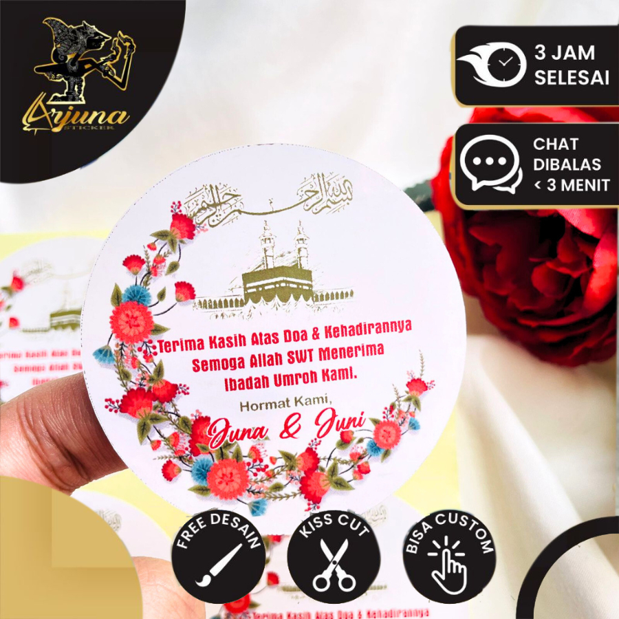 

Stiker Tasyakuran Naik Haji Chromo Arjuna Bentuk Bulat Stiker Umroh Free Cutting Stiker Syukuran