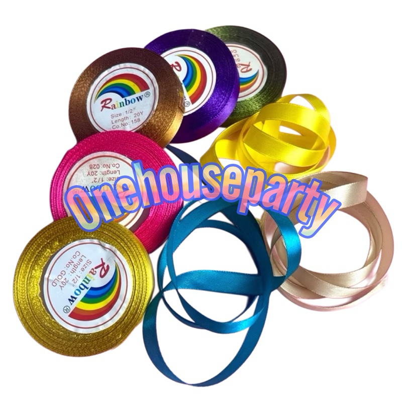 

Pita kain satin 1 CM 1/2 inch 1 METER Pita kado pita buket ribbon satin pita premium pita murah one house party