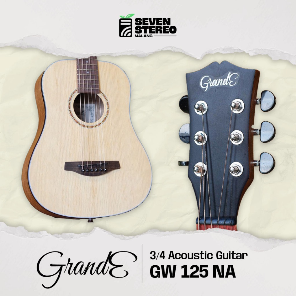 Grande GW125 NA GW 125 NA GW125NA 3/4 Acoustic Guitar - Gitar Akustik Mini Kecil untuk Anak dan Pemu