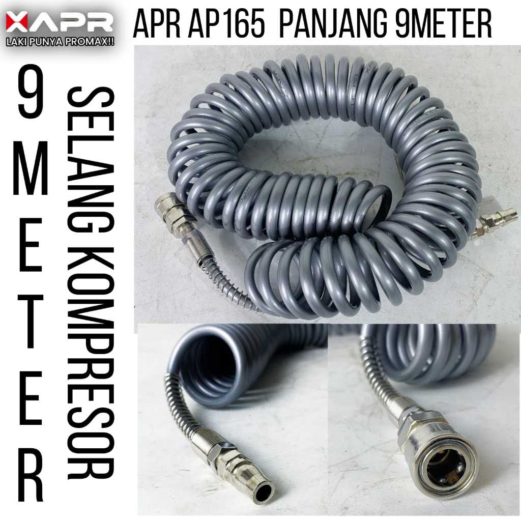 APR RAJA SELANG KOMPRESOR 9METER APR AP165 XAPR SPIRAL 5X8MM KUALITAS PREMIUM