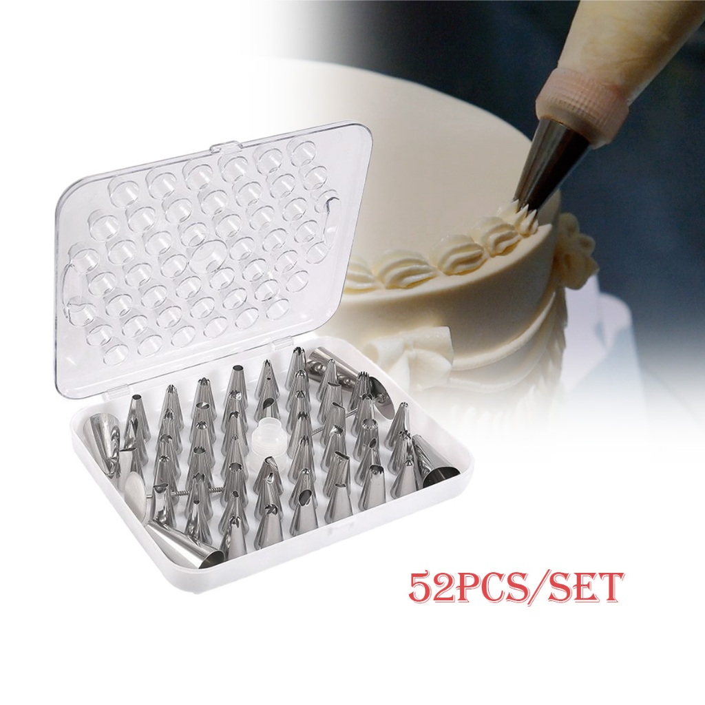 Piping Bag Cake Semprit Spuit Stainles Set 52 pcs/Spuit Cetakan Set Piping Bag Butter Hiasan Kue/Kue