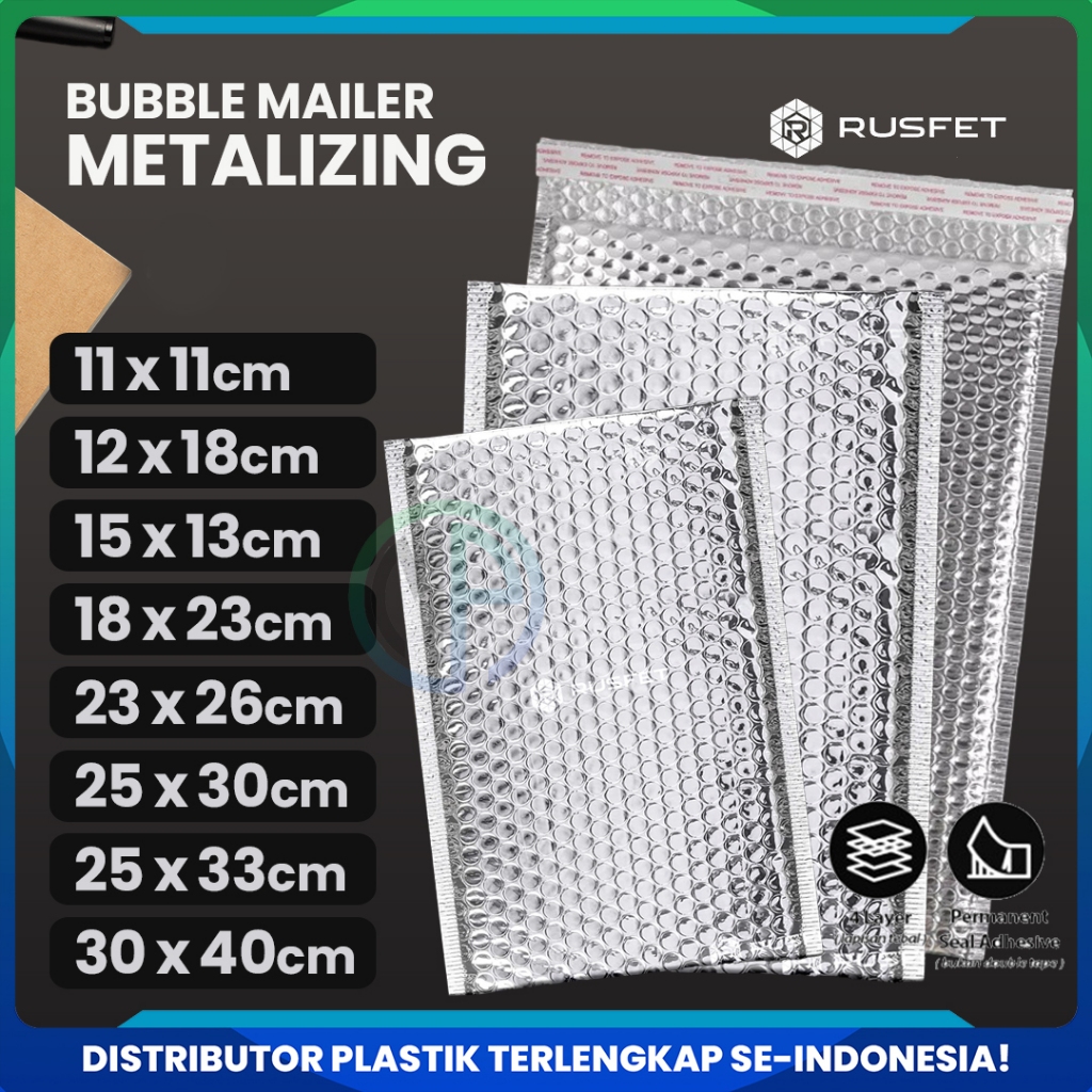 

Amplop Bubble Mailer Silver Rusfet / Amplop Bubble Packing Murah Premium Silver Glossy Harga Satuan