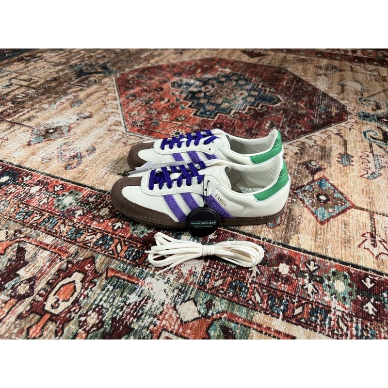 Adidas Samba OG Off White Purple Green Womens (100% Original)