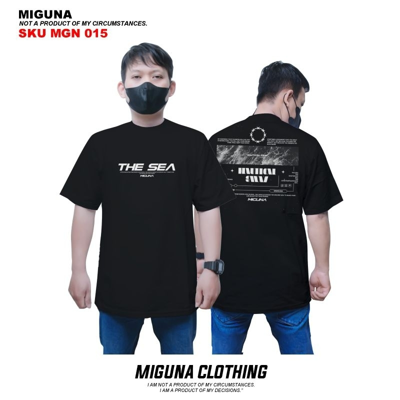 MIGUNA Pakaian Pria Atasan Kaos HITAM MGN 015