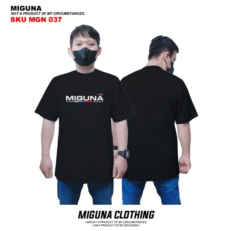 MIGUNA Pakaian Pria Atasan Kaos HITAM MGN 037