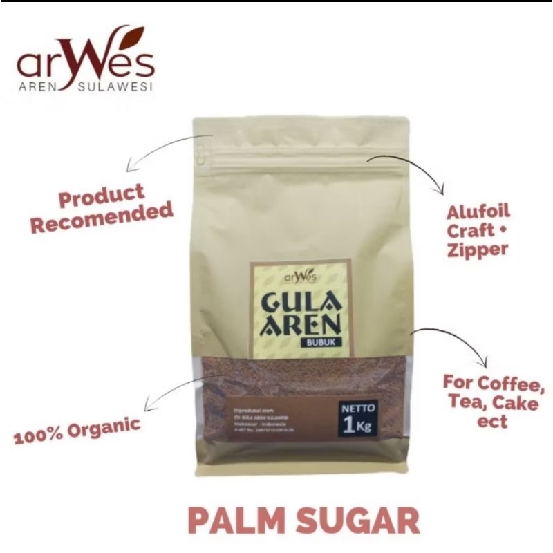 

Gula Aren Sulawesi Arwes Bubuk 1kg