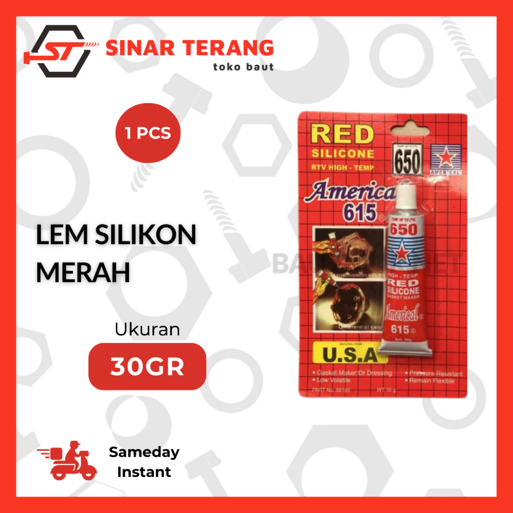 

Lem Silikon Merah Kecil 30 gr - Lem Silicone Merah - Silicone Red 30gr