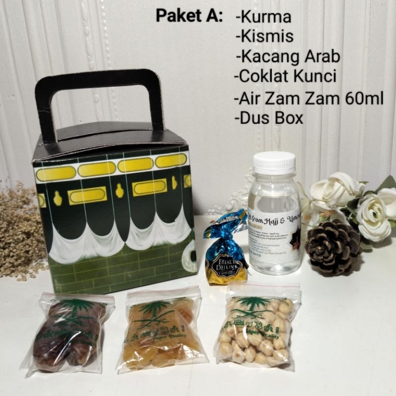 

Paket A Oleh-Oleh Haji dan Umroh Dus Bok(isian utama)+Coklat kunci(Hampers/Makanan)