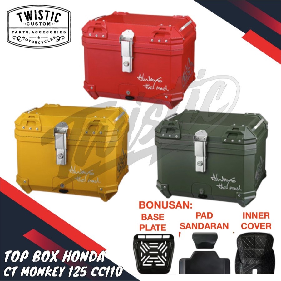 Top Box Pannier Belakang 45L 45 Liter Motor Honda CT 125 CC 110 Super Cub Monkey 125 Vespa Honda Sty