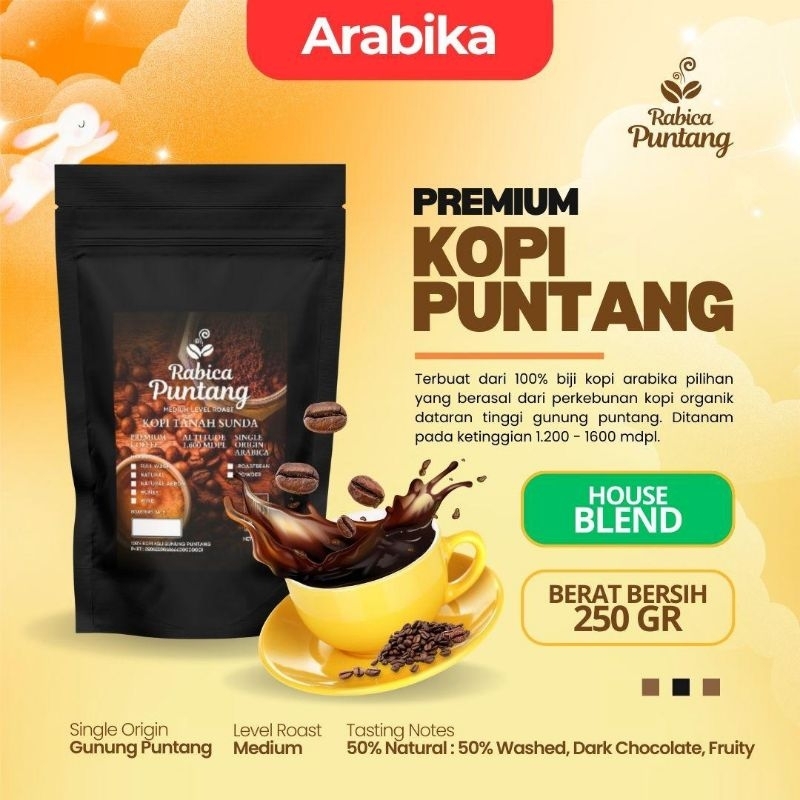 

Kopi Arabika Puntang Original Premium House Blend Proses 250 Gram