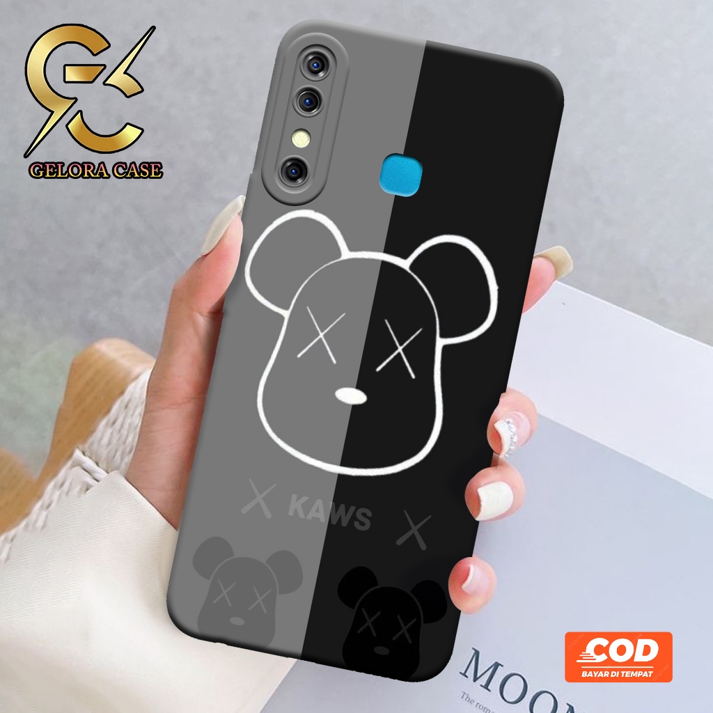 Softcase Infinix Hot 8 - Geloracase - Casing Infinix Hot 8 - Motif case Kaws -Infinix - Softcase Inf