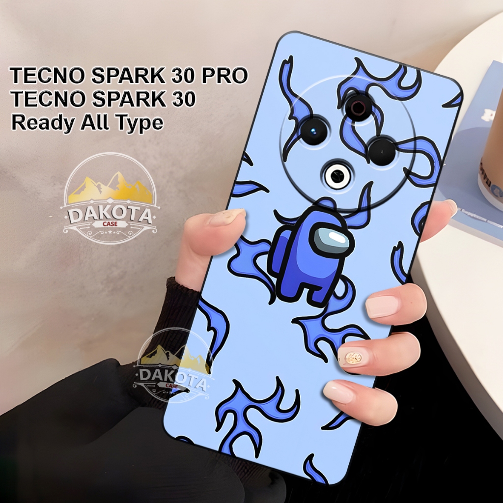 Dakota  - Softcase HP Tecno Spark 30 - Casing Silicon Case Fusion Motif Amogus - Case Full Cover Tec