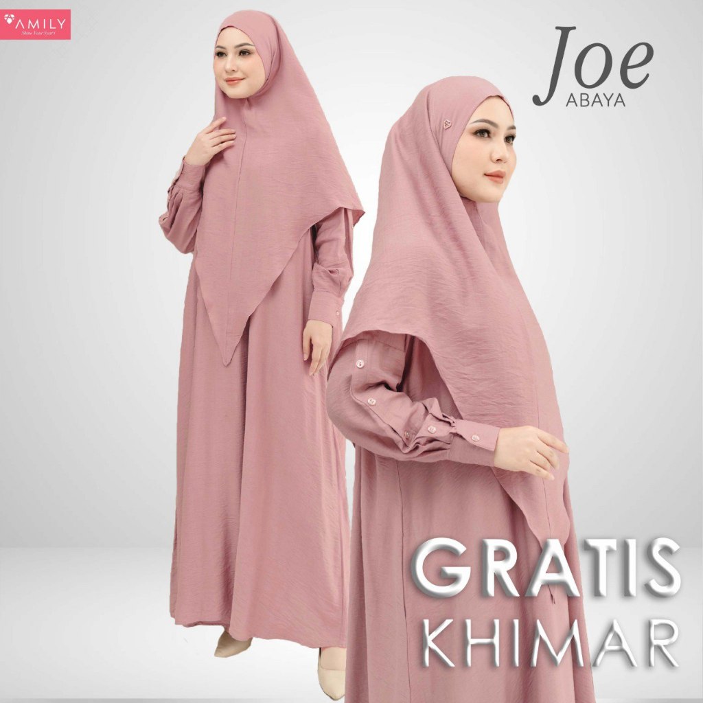 AMILY HIJAB - JOE SET ABAYA SET HIJAB INSTANT SYARI PREMIUM GAMIS JILBAB INSTANT BRANDED BAJU BUSANA