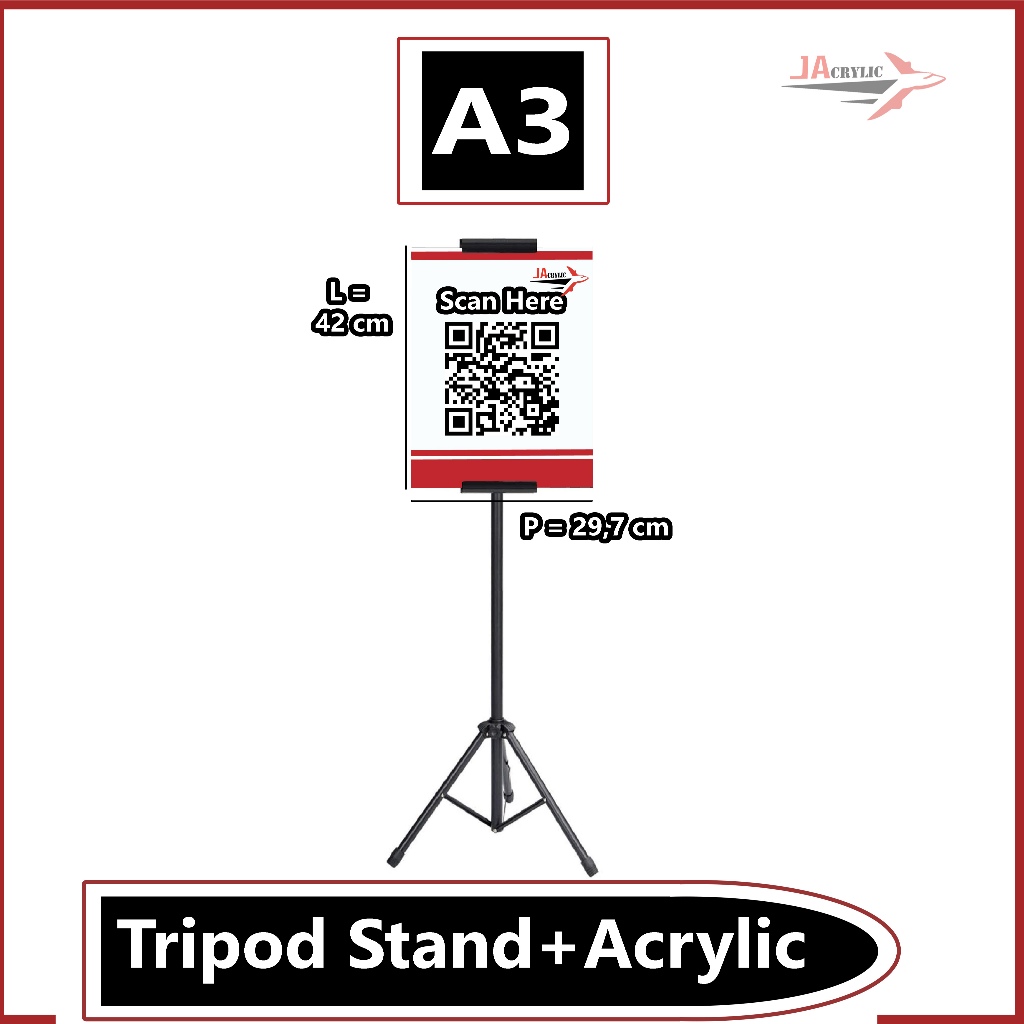 Tripod Banner / Tripod Stand Display / Tiang Bare Poster Akrilik