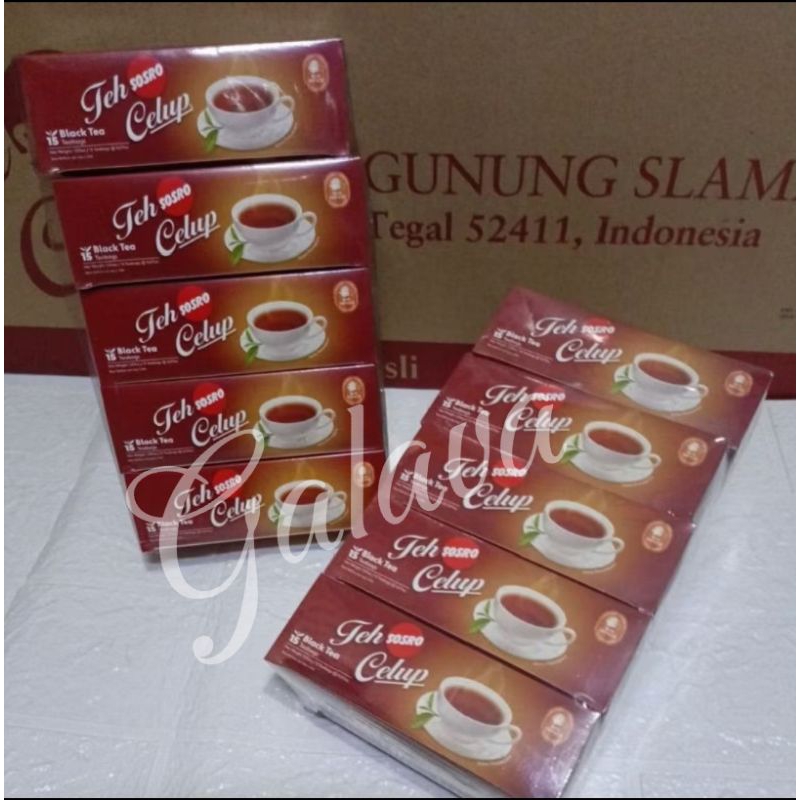 

TEH CELUP SOSRO 5 KOTAK ISI @15 TEABAGS (TIDAK FREE TUMBLER)