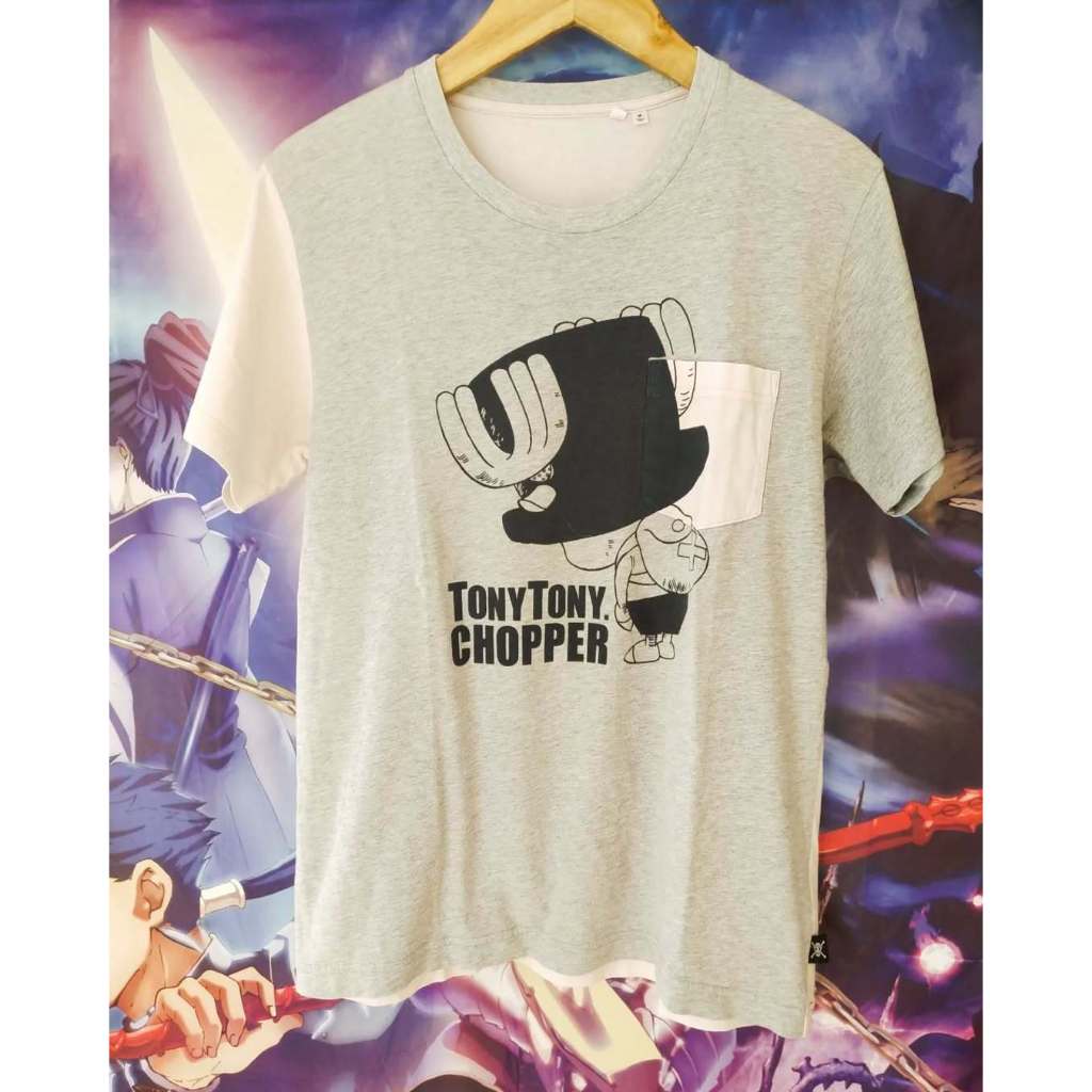One Piece x Uniqlo Chopper Pocket Official Anime Tee Kaos Tshirt Original Second Merch Japan Korea B