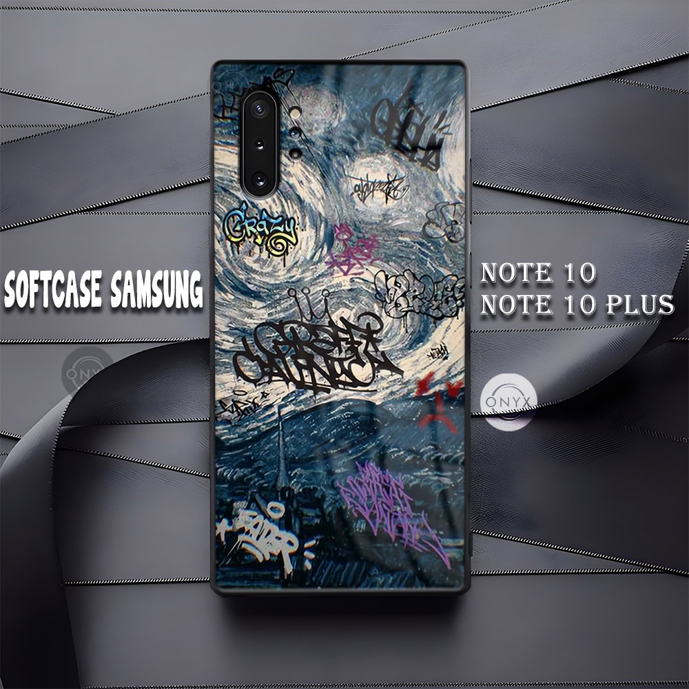 [AA09] Softcase Kilau Kaca Glossy SAMSUNG NOTE 10 | 10 PLUS | Motif Grafiti | Kesing Samsung Note 10