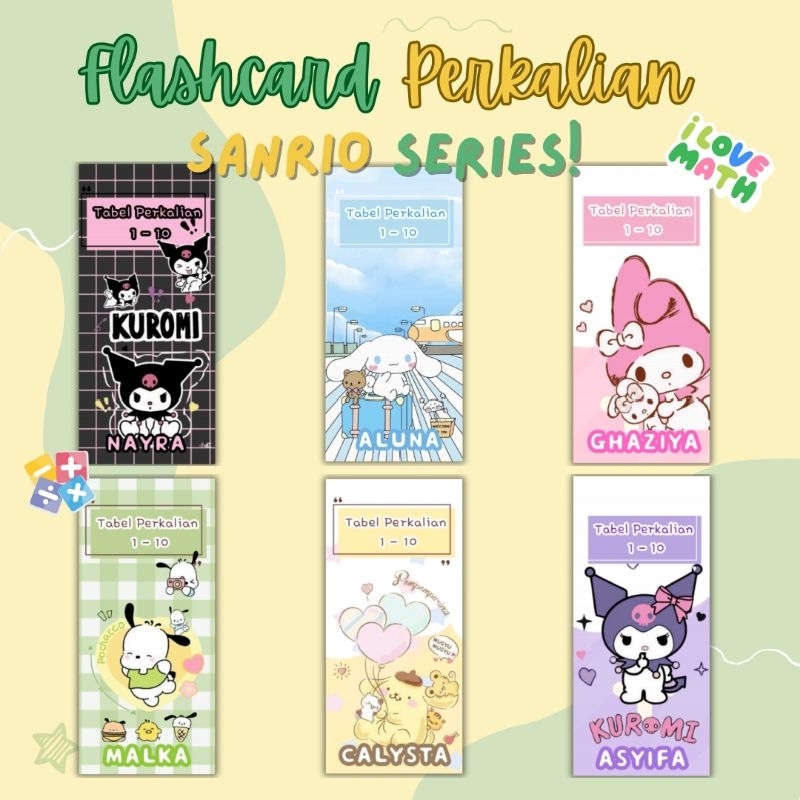 

Flashcard Perkalian Belajar Perkalian Sanrio Cinnamoroll