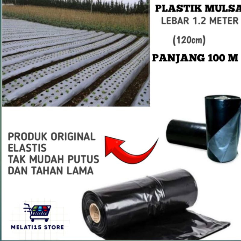 plastik mulsa hitam perak lebar 1,2meter panjang 100 meter
