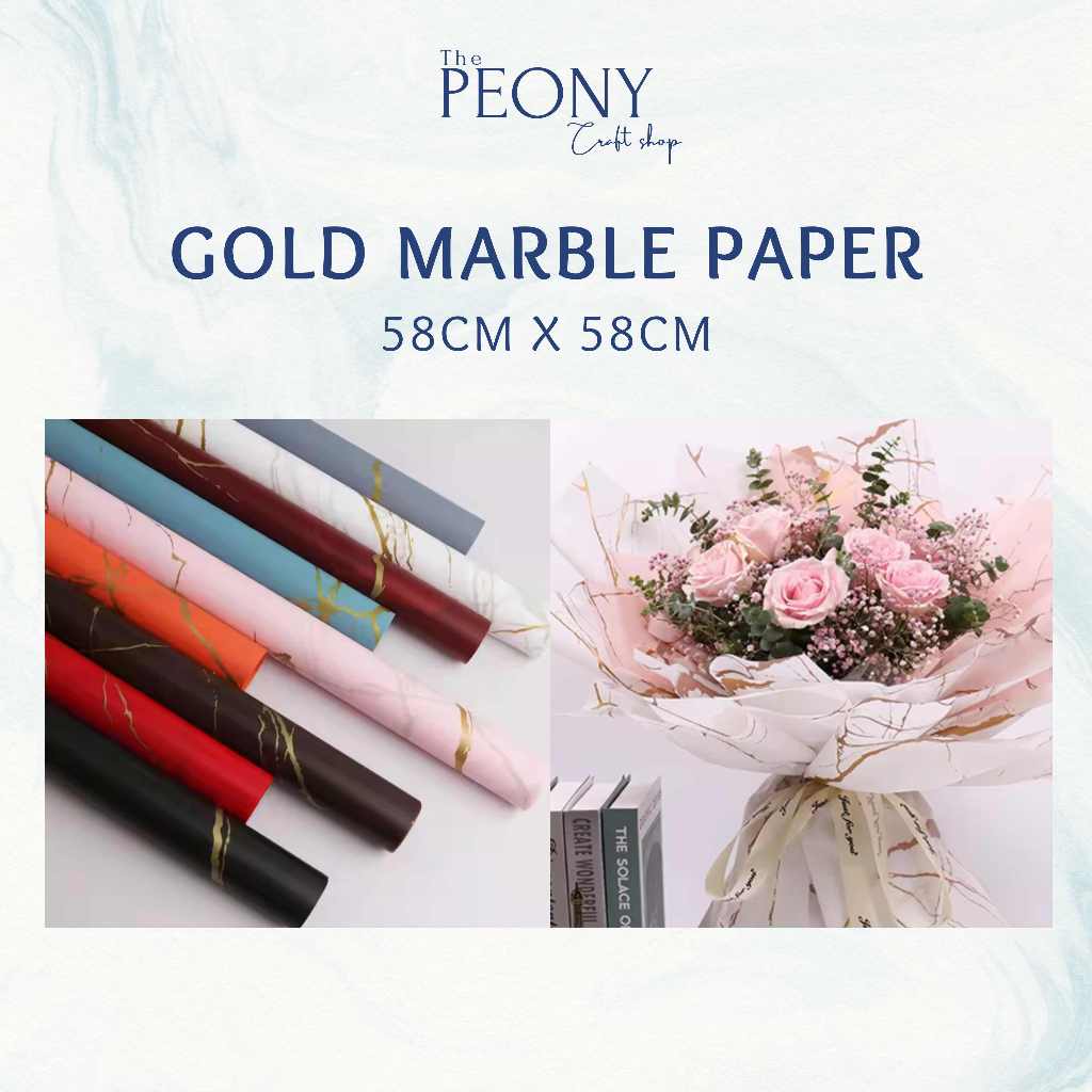 

The Peony Craft - KERTAS CELLOPHANE MARBLE / KERTAS BUKET MOTIF MARBLE