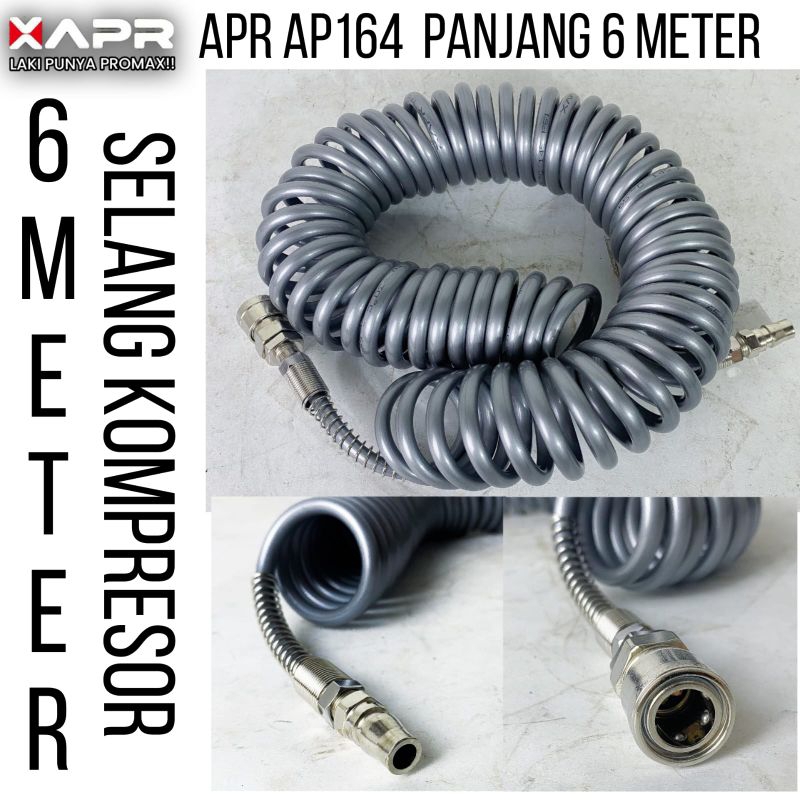PROMO Raja selang kompresor 6 METER APR AP164 XAPR spiral 5x8mm kualitas premium ORIGINAL APR