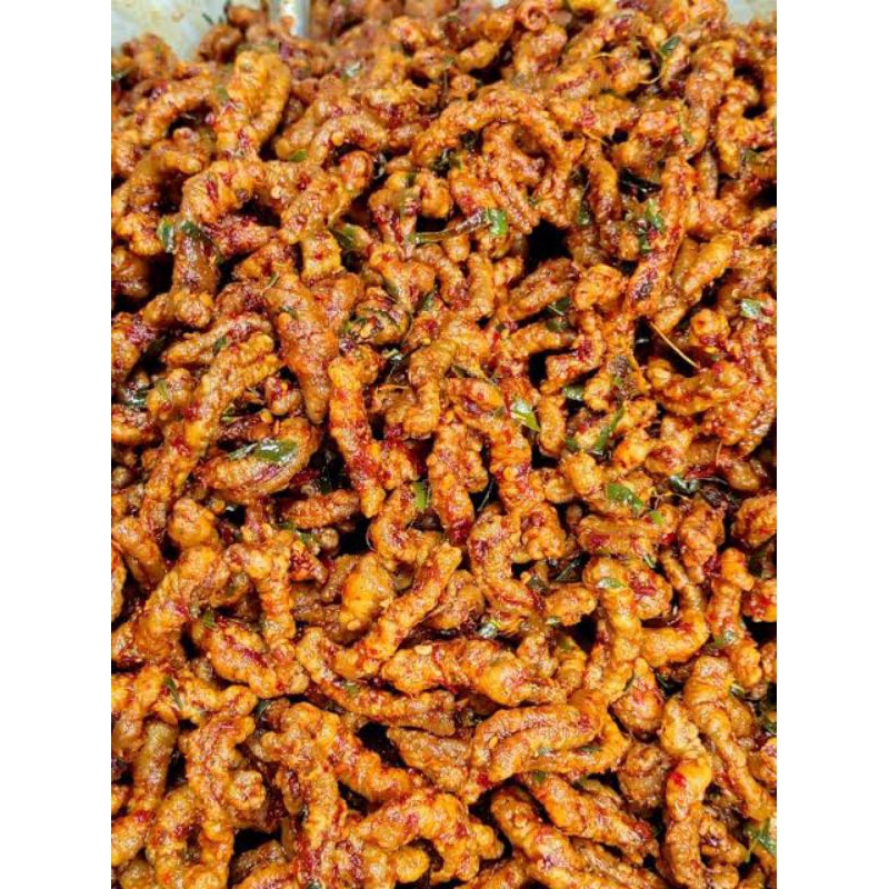 

cemilan keripik usus pedas gurih manis 250 gr