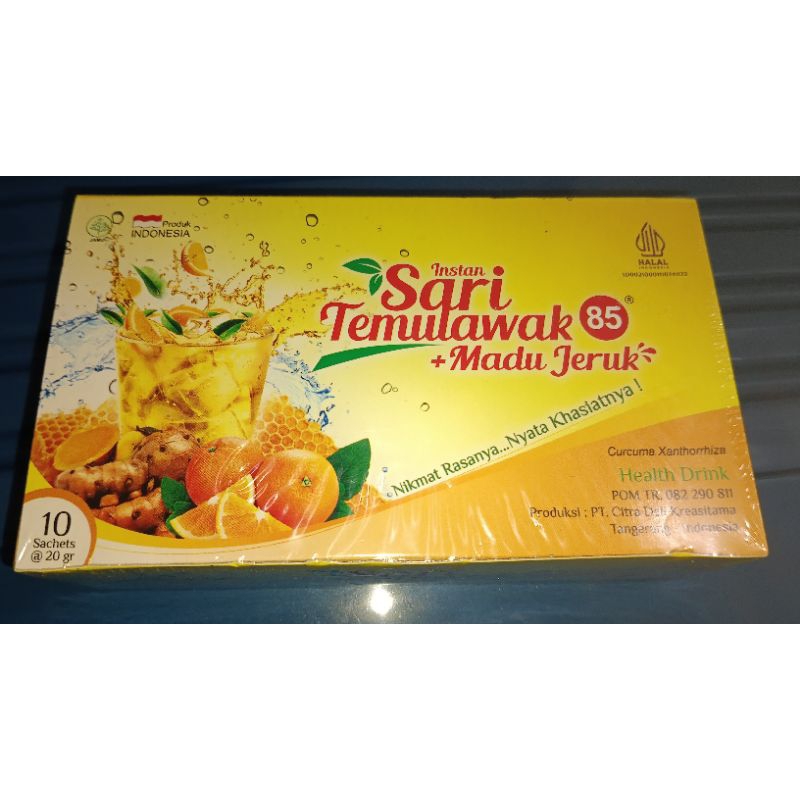 

SARI TEMULAWAK 85 + MADU JERUK INSTAN 200 GRAM (10 SACHET @20 GRAM)