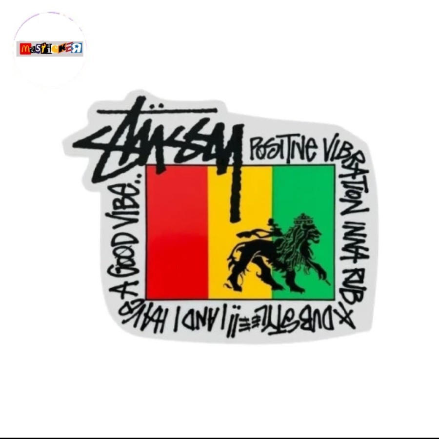 

sticker Stussy positive vibration graphic logo diecut stiker yoman streetwear