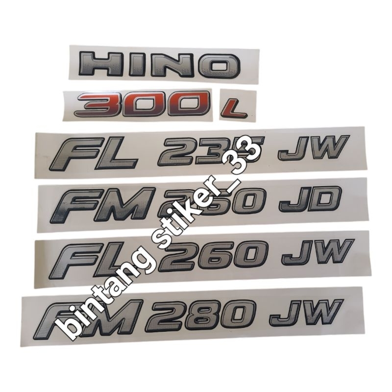 stiker stiker Hino 300 lohan/ tiker hino 300 l .fl 235 jw/stiker hino l fl260 jw/fm 260 jd/fm 280 jw