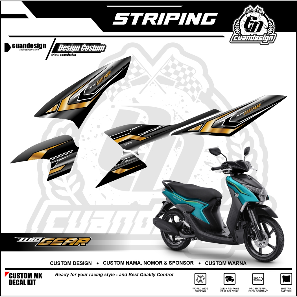 STIKER STRIPING MIO 125 GEAR DECAL STRIPING MIO GEAR 125