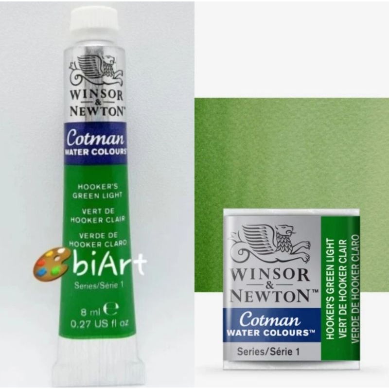 

Cat Air Cotman Water Colour Tube 8ml / Half Pan Hooker's Green Light Winsor & Newton
