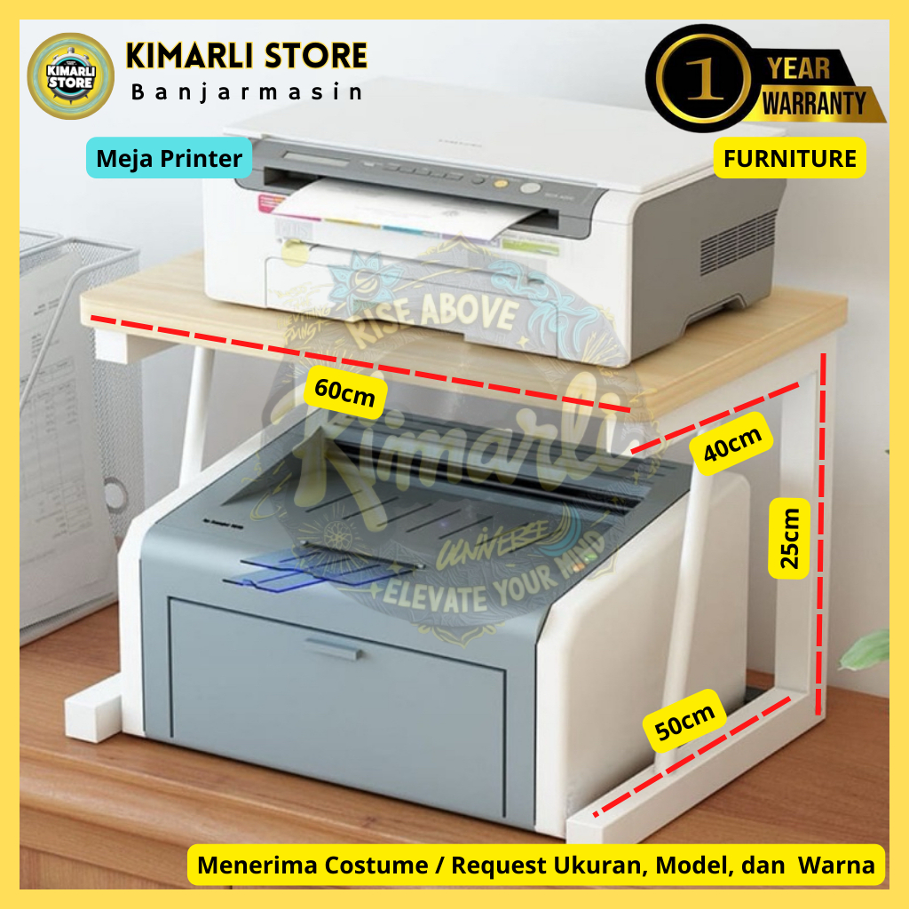 BM03 >> Meja Printer 2 Tingkat Uk.60x40 GARANSI 1 Tahun By. Kimarli Store