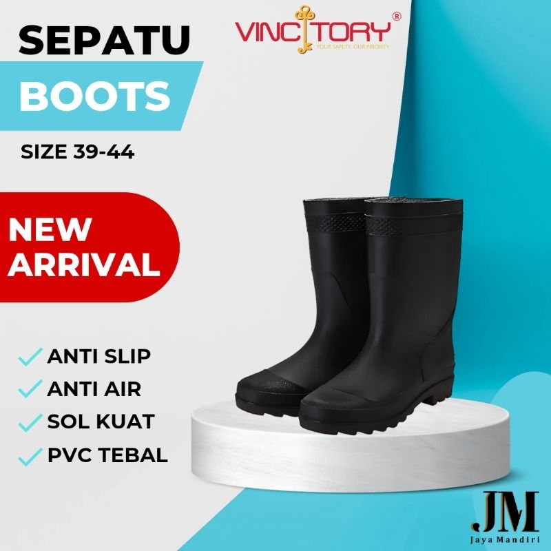 TERBARU Sepatu Boots Hitam Karet Sepatu Boot Proyek Tinggi Pendek Karet Safety Boot 2836 2841