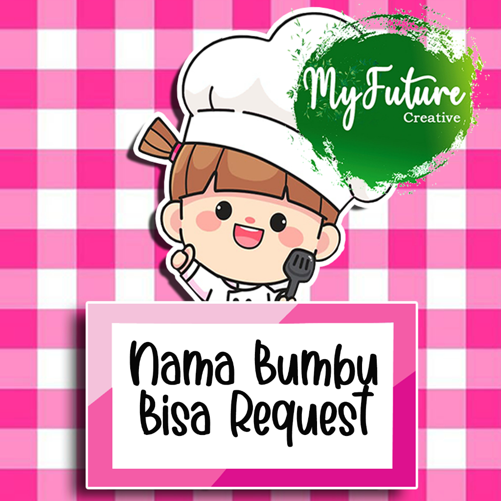 

12 Pcs STICKER BUMBU DAPUR CUSTOM/AESTETIC/ANTIAIR/VINIL LITTLE KOKI
