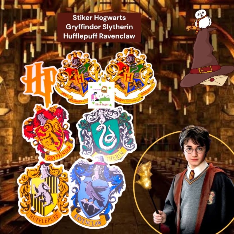 

Stiker Glossy / (Vynil Anti Air) Gryffindor Slytherin Hufflepuff Ravenclaw Sticker Tempel Sekolah "HOGWARTS" Sihir Potter Unik Estetik Hiasan Dekorasi