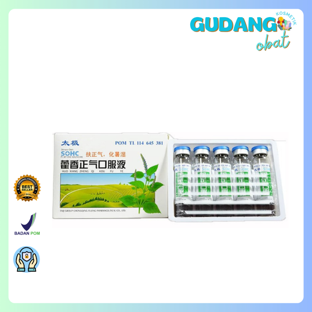 SOHC HUO XIANG ZHENG QI KOU FU YE 5'S | OBAT MASUK ANGIN, PENCERNAAN