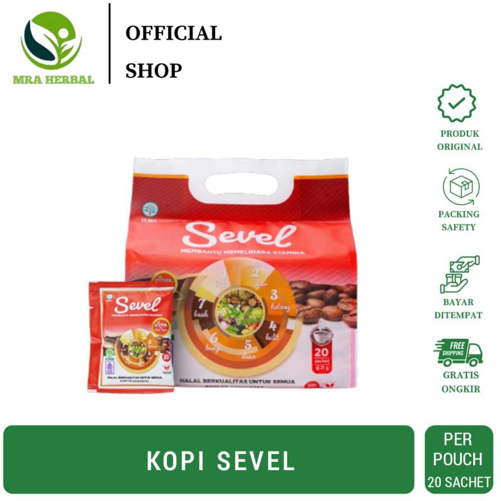 

Kopi Sevel Elemen Per Pouch 20 Sachet | Kopi Herbal 7 Elemen | Kopi Sevel Original HNI